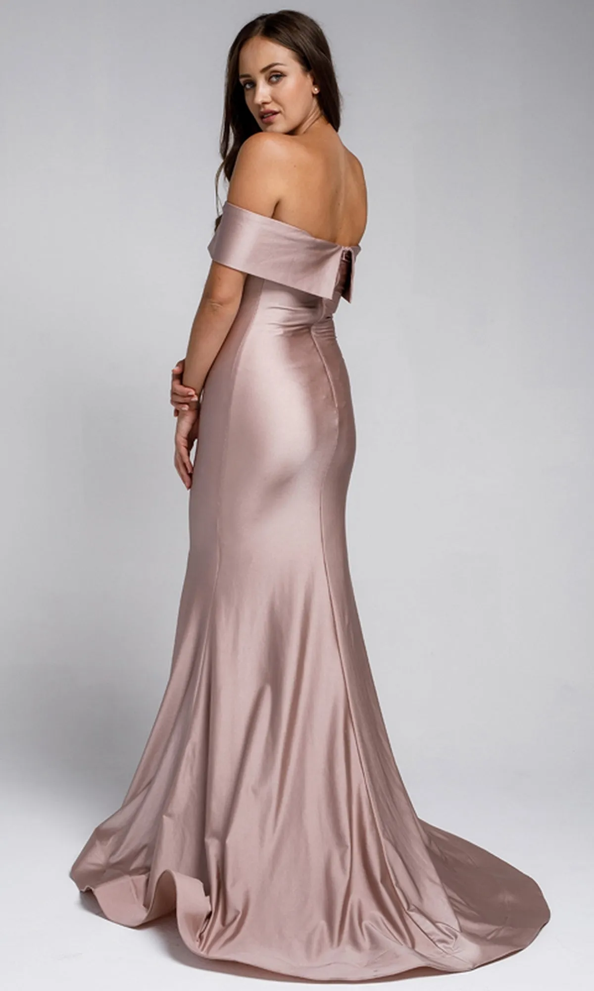 Sleek Simple Off-the-Shoulder Long Prom Dress 373 sold by PromGirl product image thumbnail 2