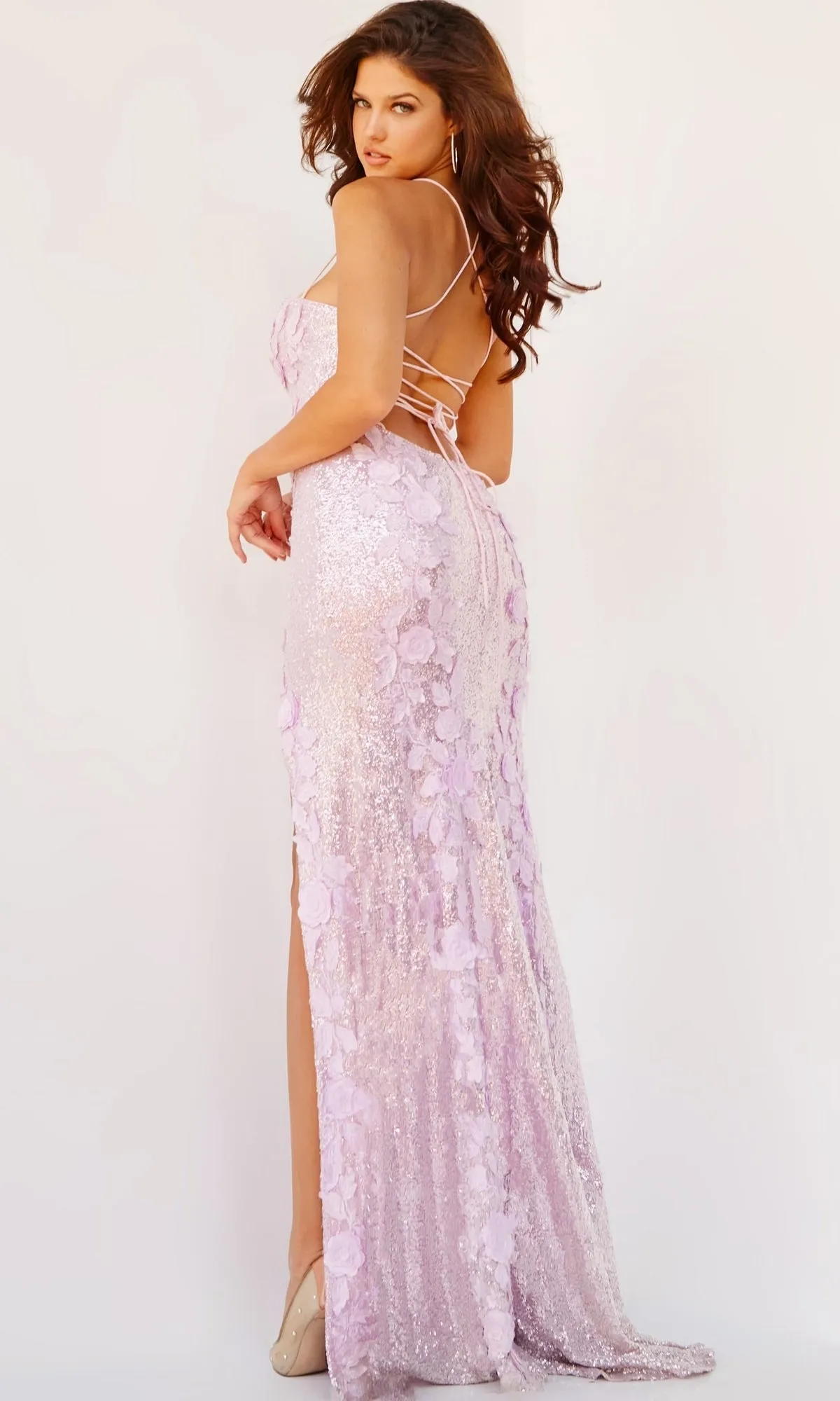Sequin-Print Long Prom Dress: Jovani 06109 sold by PromGirl product image thumbnail 2