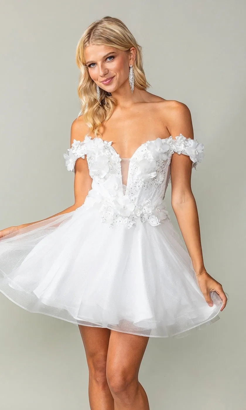 Off-the-Shoulder Short Babydoll Hoco Dress 3344 sold by PromGirl product image thumbnail 3