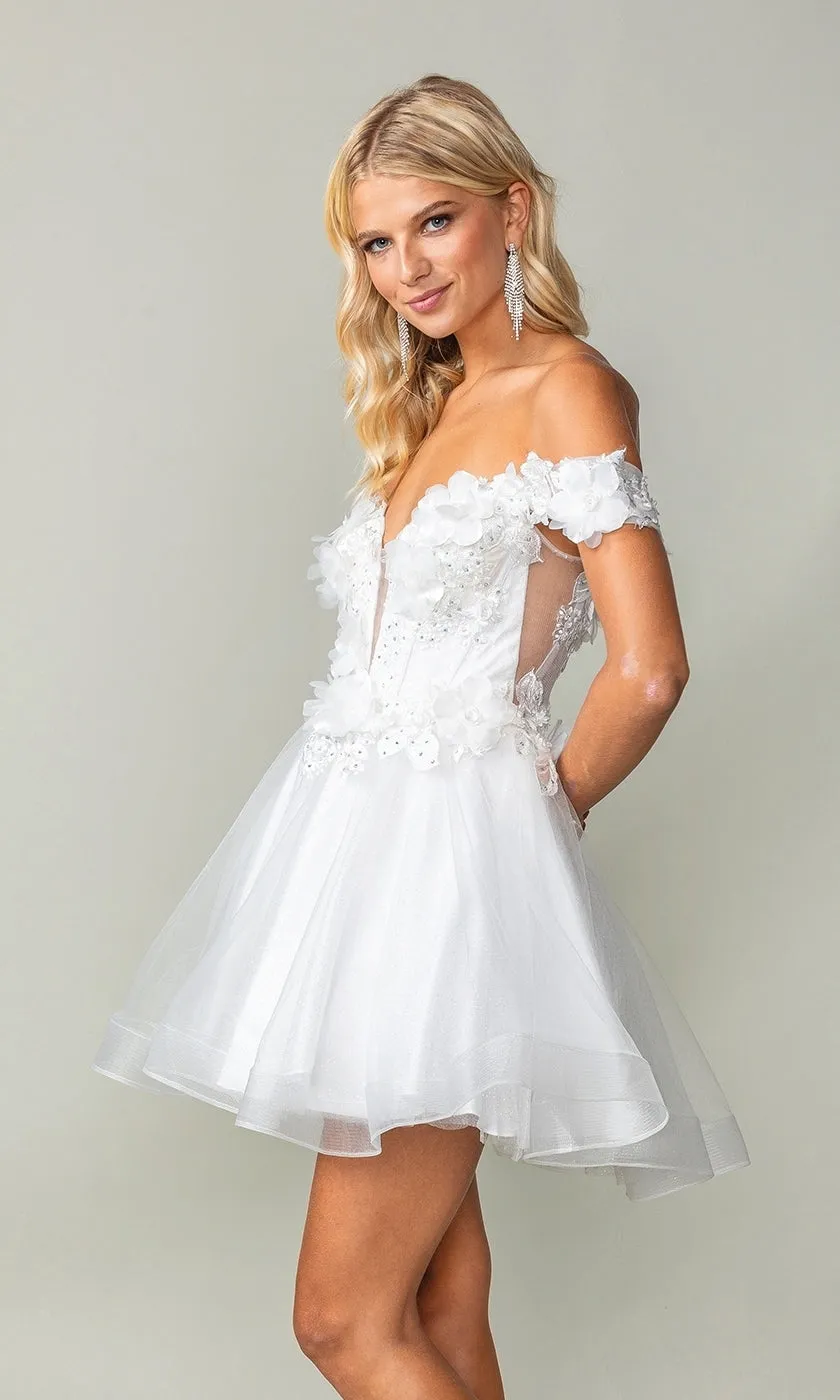 Off-the-Shoulder Short Babydoll Hoco Dress 3344 sold by PromGirl product image thumbnail 5