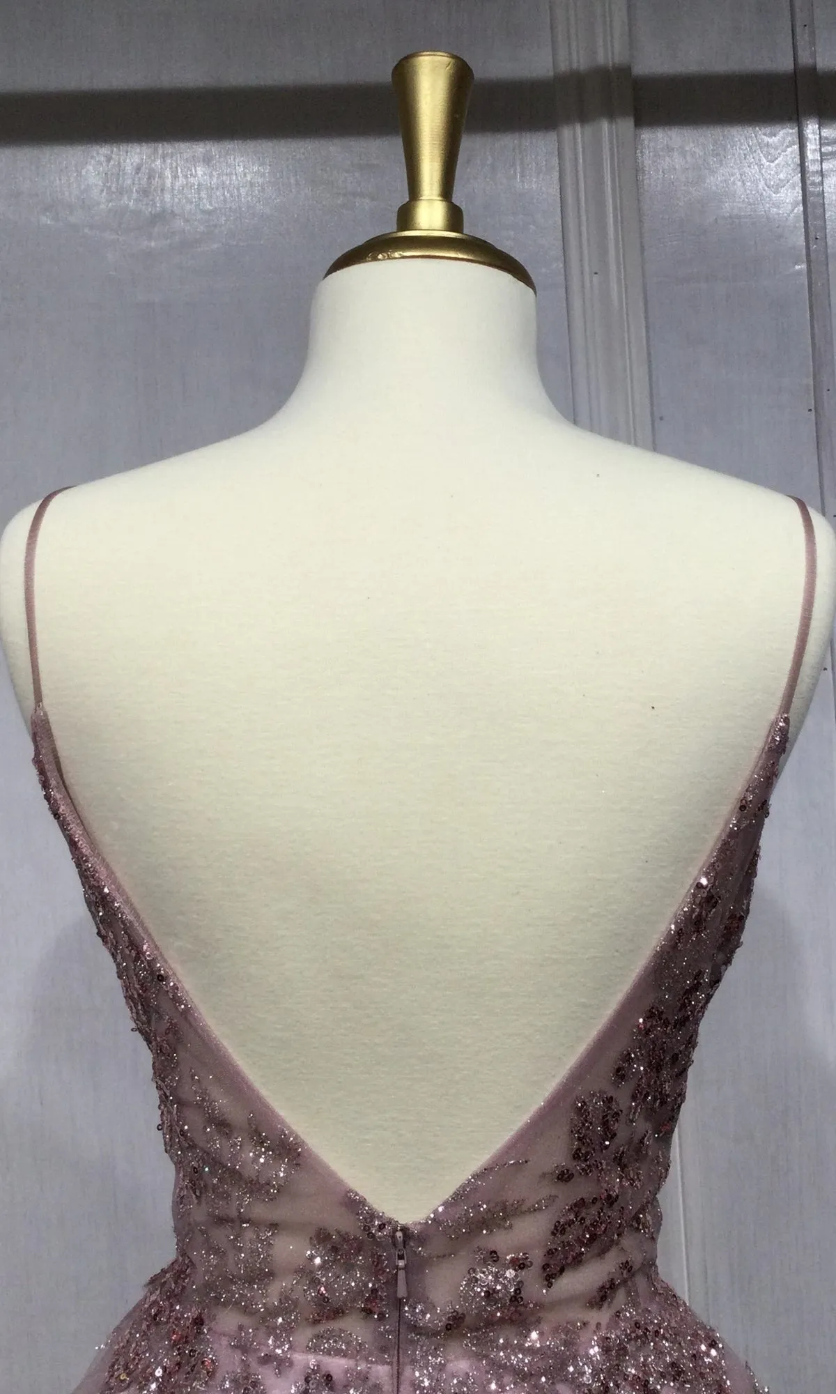 Dusty Rose Pink Long Glitter Prom Dress CB117 sold by PromGirl product image thumbnail 3