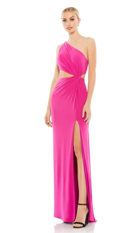 Bright Pink Long One-Shoulder Formal Dress 67937 sold by PromGirl
