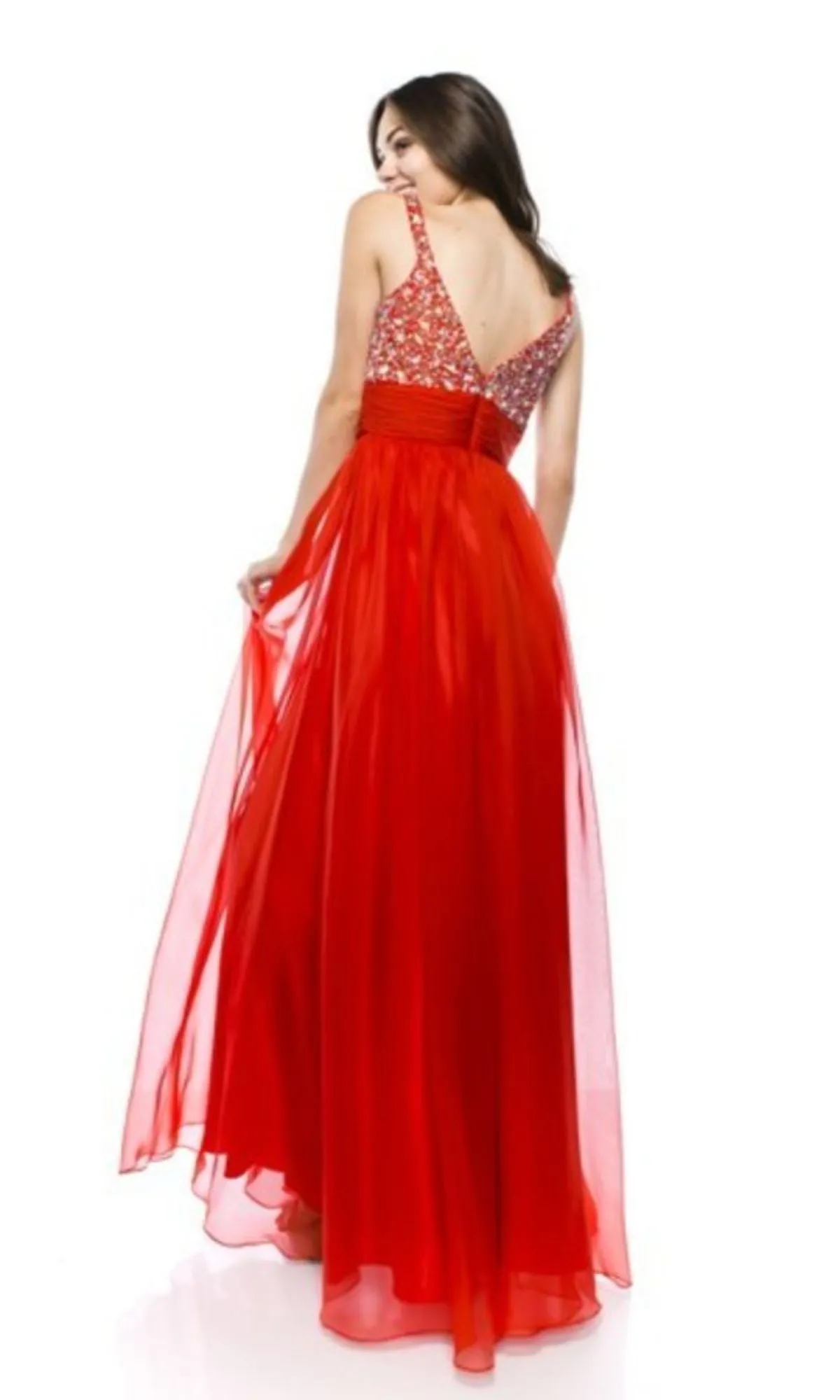 Empire-Waist Long Prom Dress: Chicas C7816 sold by PromGirl product image thumbnail 2