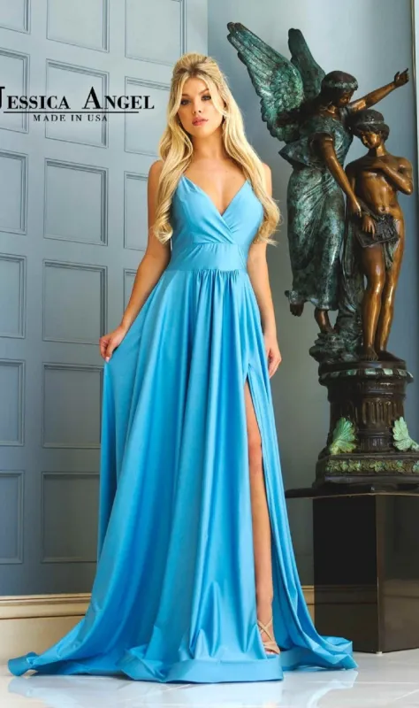 V-Neck Long A-Line Prom Dress: Jessica Angel 343 sold by PromGirl