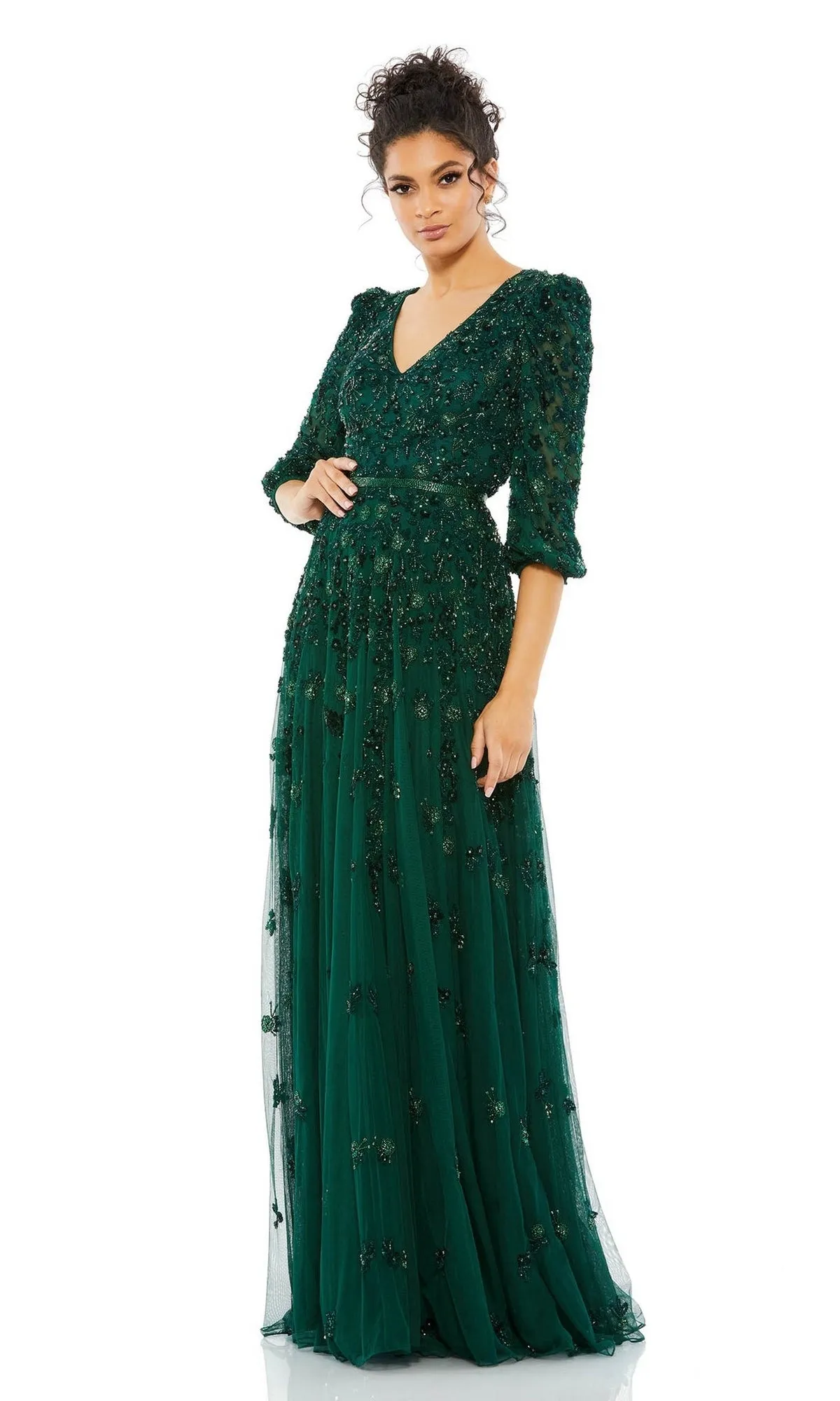 Long Sleeve Beaded Formal Dress: Mac Duggal 5497 sold by PromGirl product image thumbnail 4