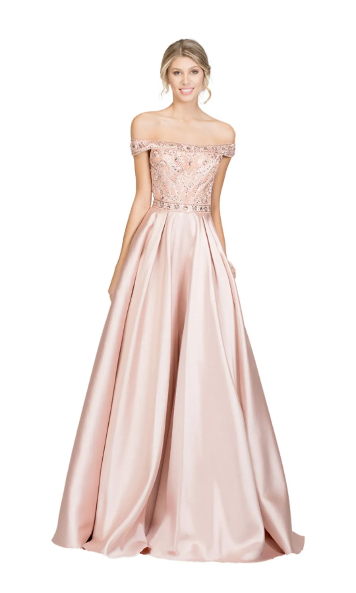 Off-the-Shoulder Long Prom Dress: Chicas XR6007 sold by PromGirl product image thumbnail 3
