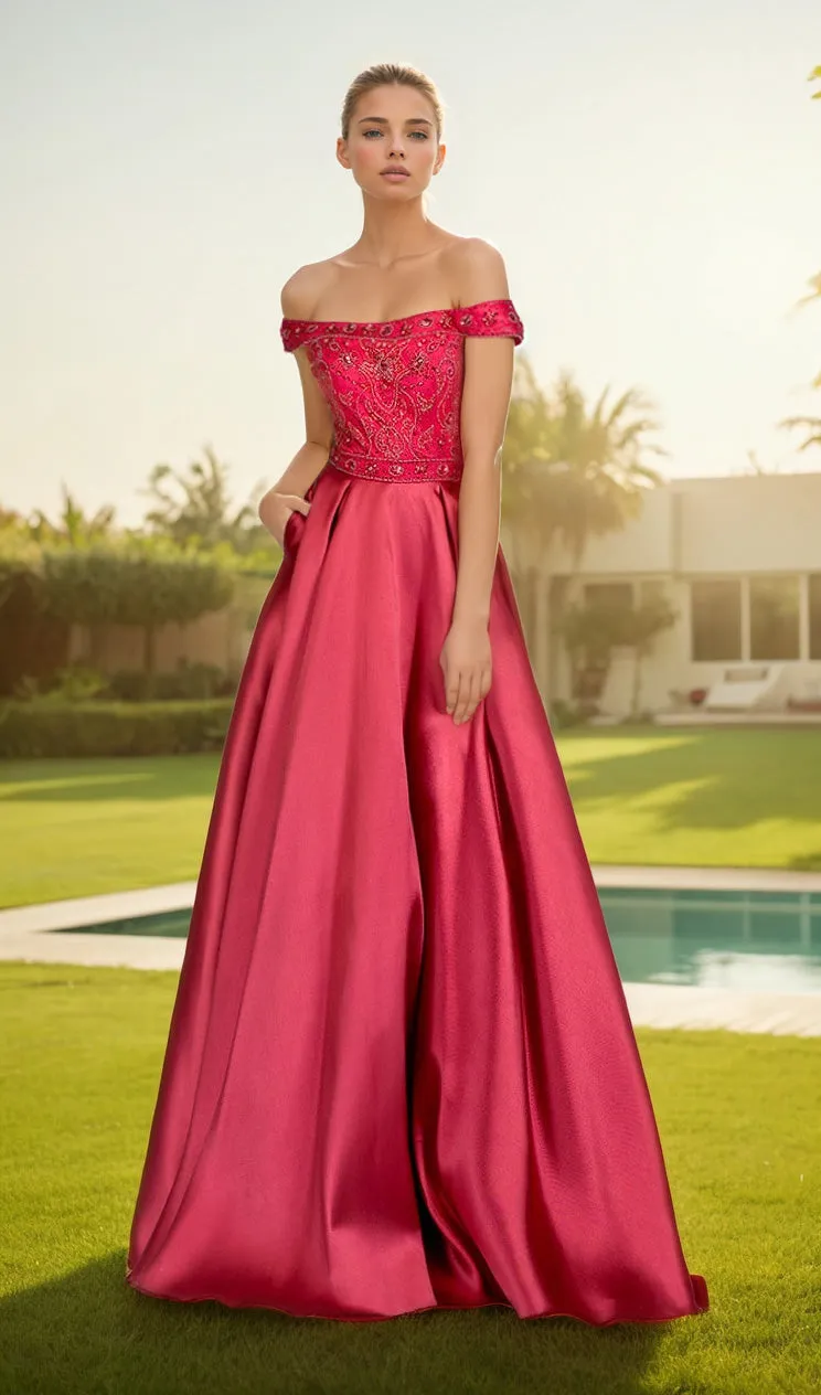 Off-the-Shoulder Long Prom Dress: Chicas XR6007 sold by PromGirl