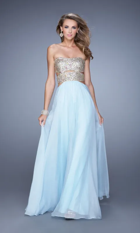 Sequin and Chiffon La Femme Prom Dress 20904 sold by PromGirl