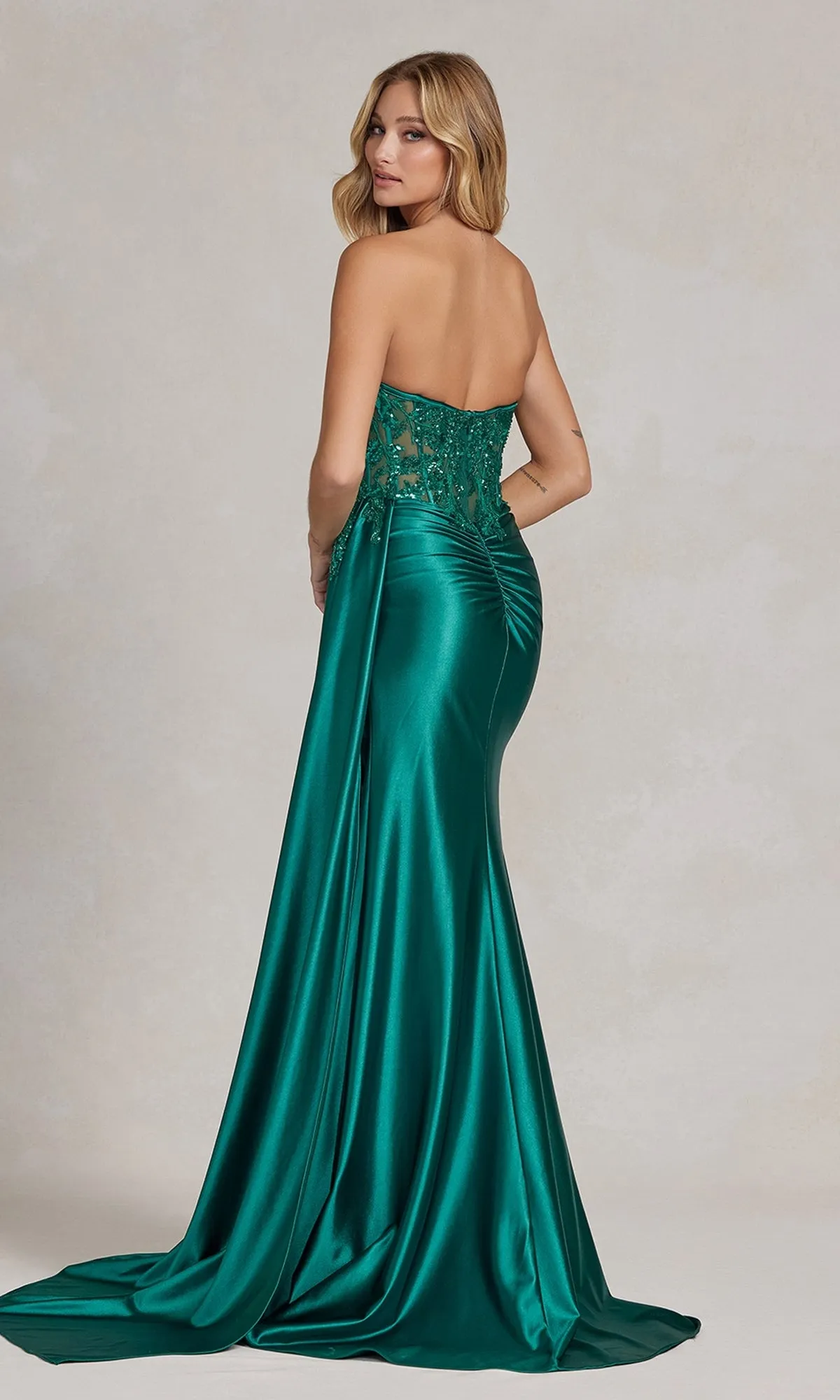 Strapless Long Formal Dress with Side Train sold by PromGirl product image thumbnail 2