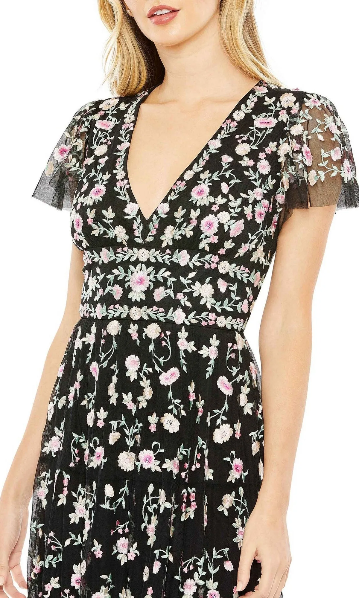 Embroidered Wedding-Guest Dress: Mac Duggal 35104 sold by PromGirl product image thumbnail 5