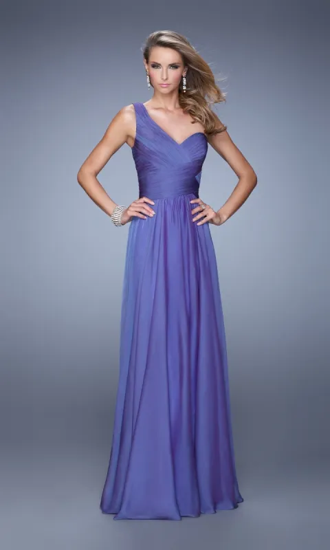 La Femme One-Shoulder Chiffon Prom Dress 20639 sold by PromGirl