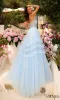 Amarra Strapless Sheer-Bodice Prom Ball Gown 88794 sold by PromGirl