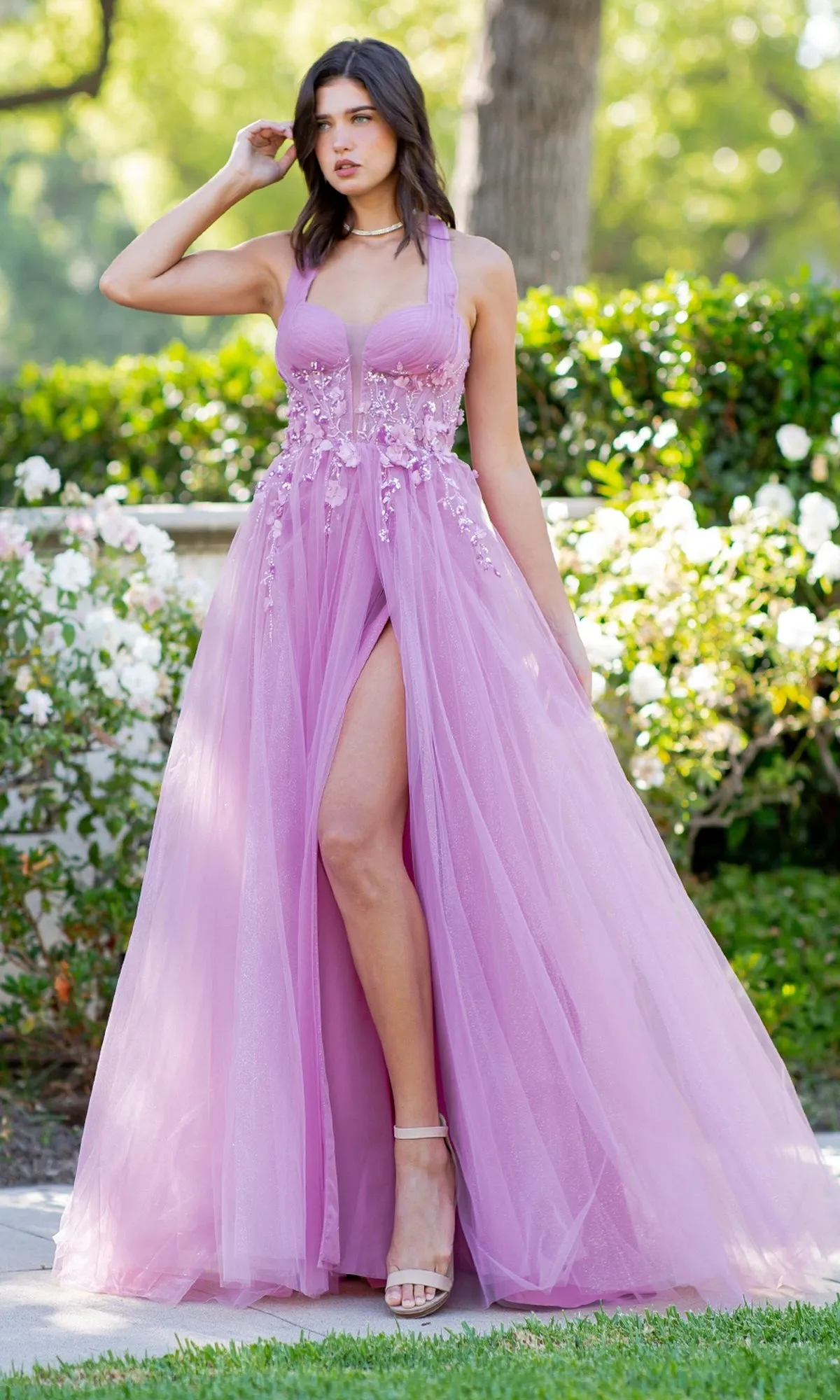 Long Halter Prom Dress: Cinderella Couture 8076J sold by PromGirl