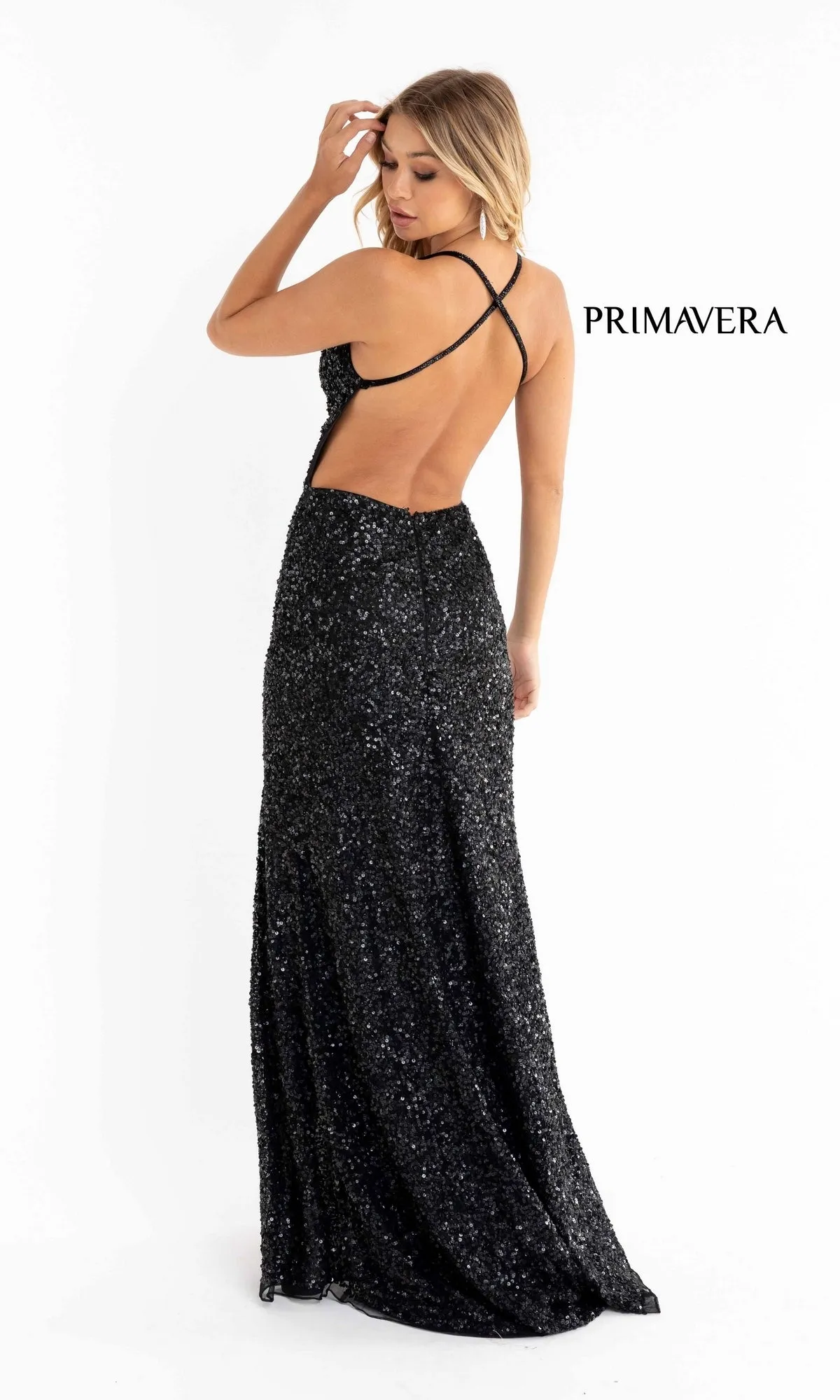 Backless Tight Long Sequin Prom Dress 3291D sold by PromGirl product image thumbnail 2