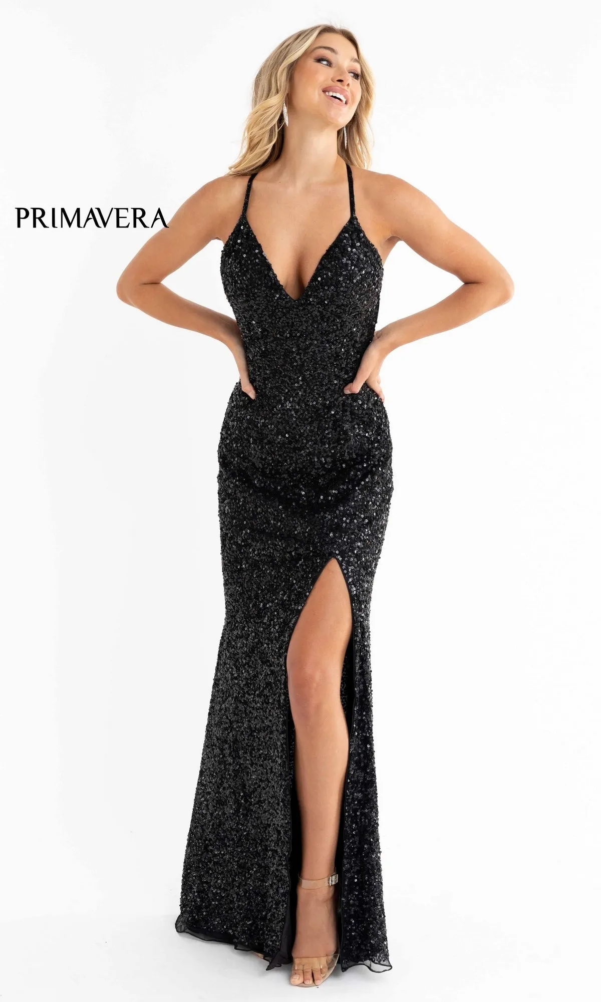 Backless Tight Long Sequin Prom Dress 3291D sold by PromGirl