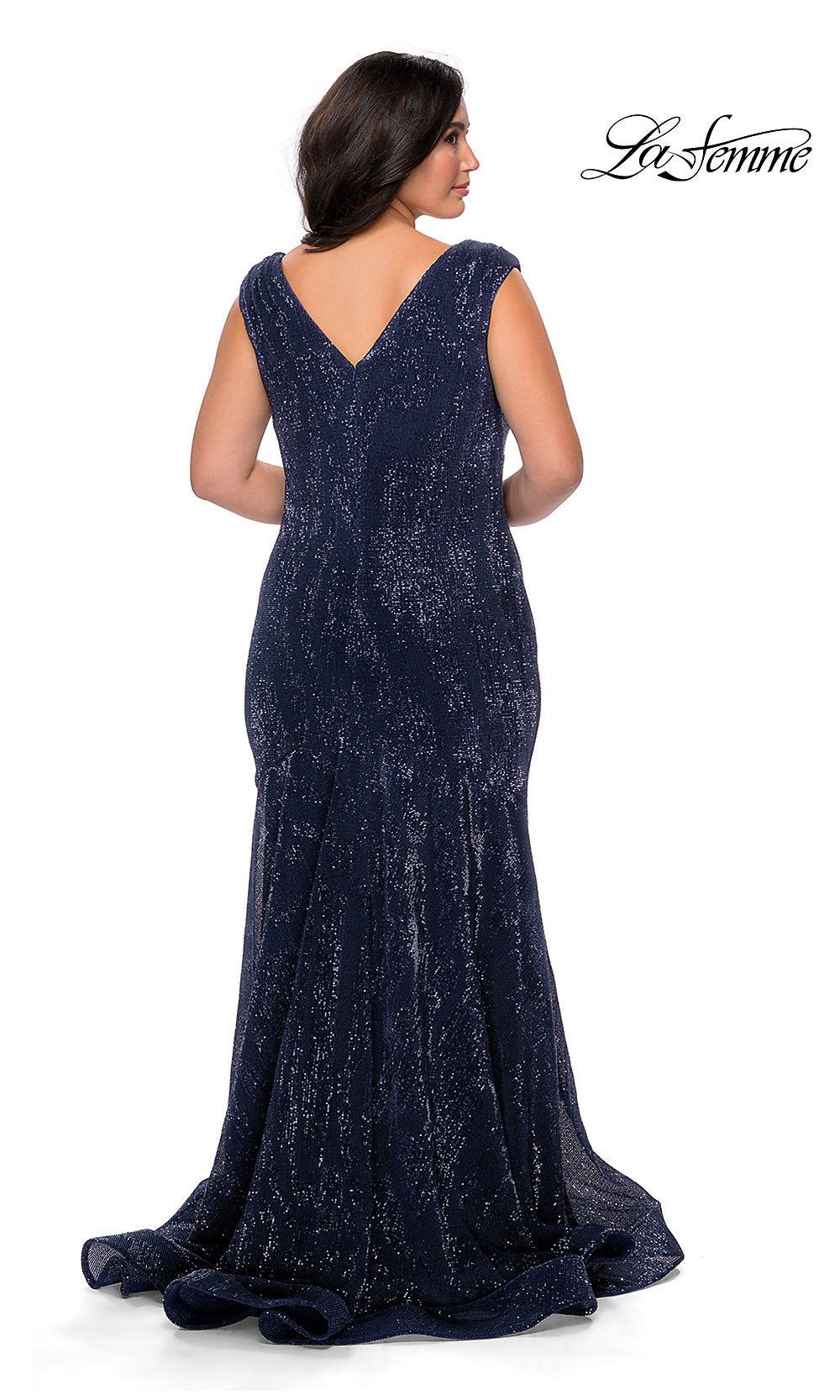 Empire-Waist Sequin Long Plus-Size Formal Gown sold by PromGirl product image thumbnail 2