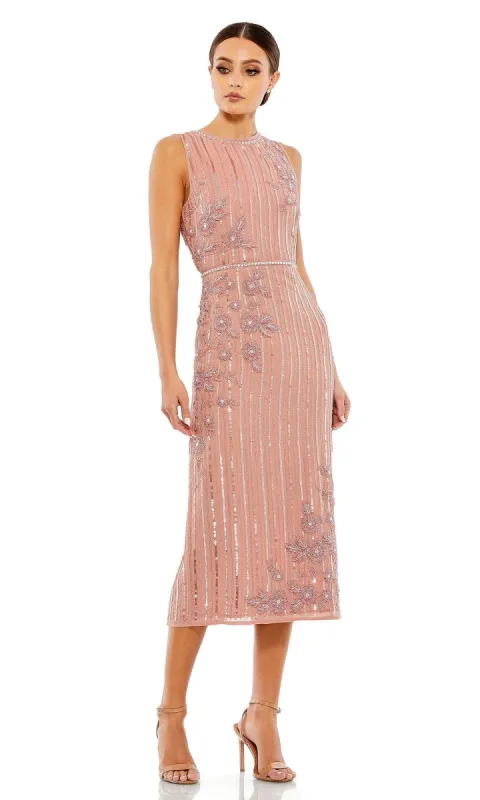 Beaded Midi Wedding Guest Dress: Mac Duggal 70260 sold by PromGirl