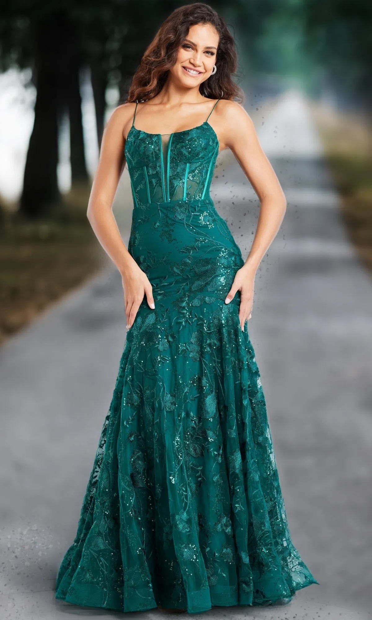 Long Corset Mermaid Prom Dress: Jovani 38004 sold by PromGirl