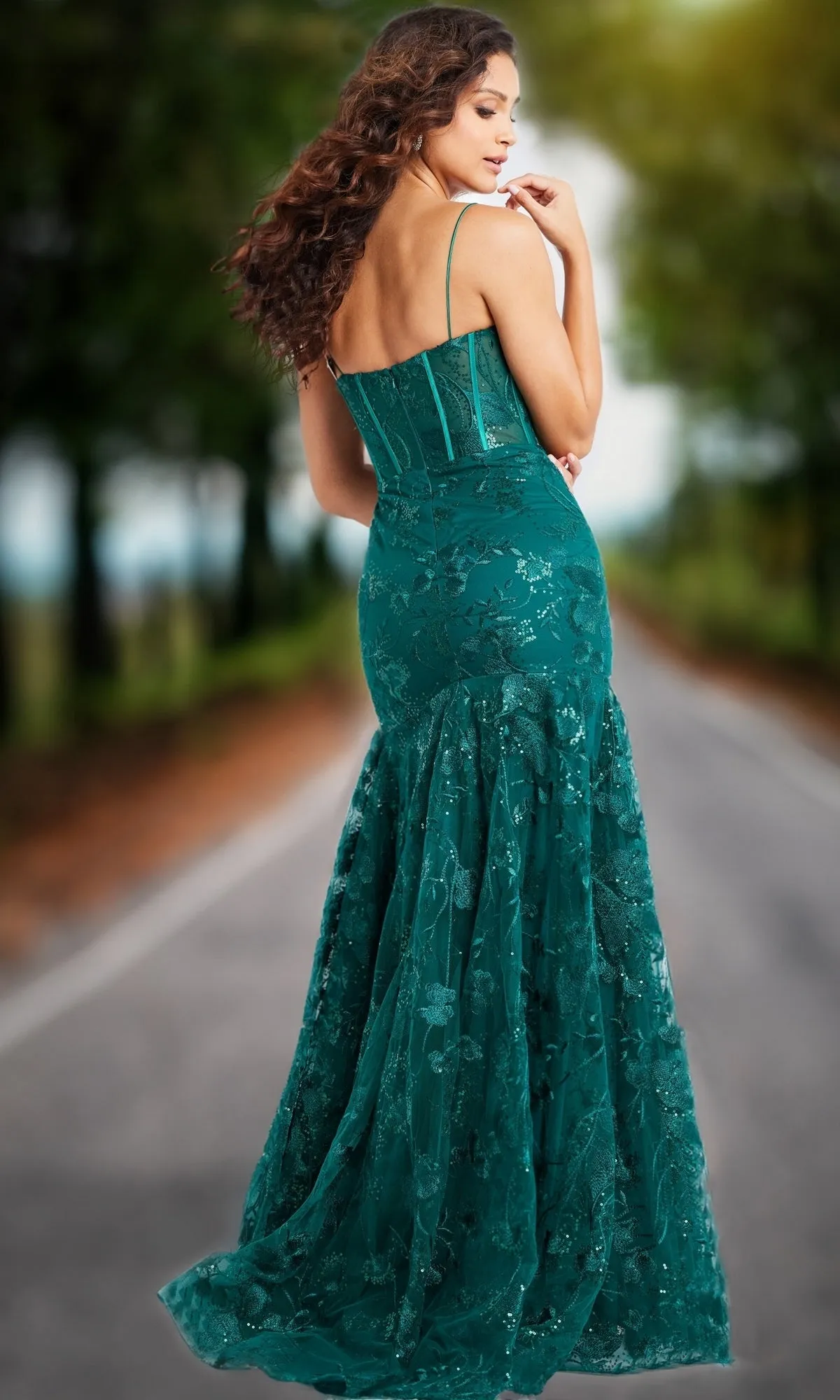 Long Corset Mermaid Prom Dress: Jovani 38004 sold by PromGirl product image thumbnail 2