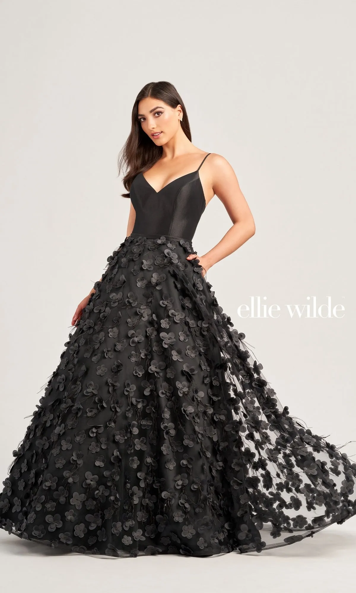 Ellie Wilde Long Ball Gown with Pockets EW35037 sold by PromGirl