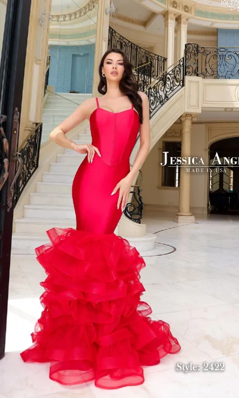 Long Ruffle Mermaid Prom Dress: Jessica Angel 2422 sold by PromGirl