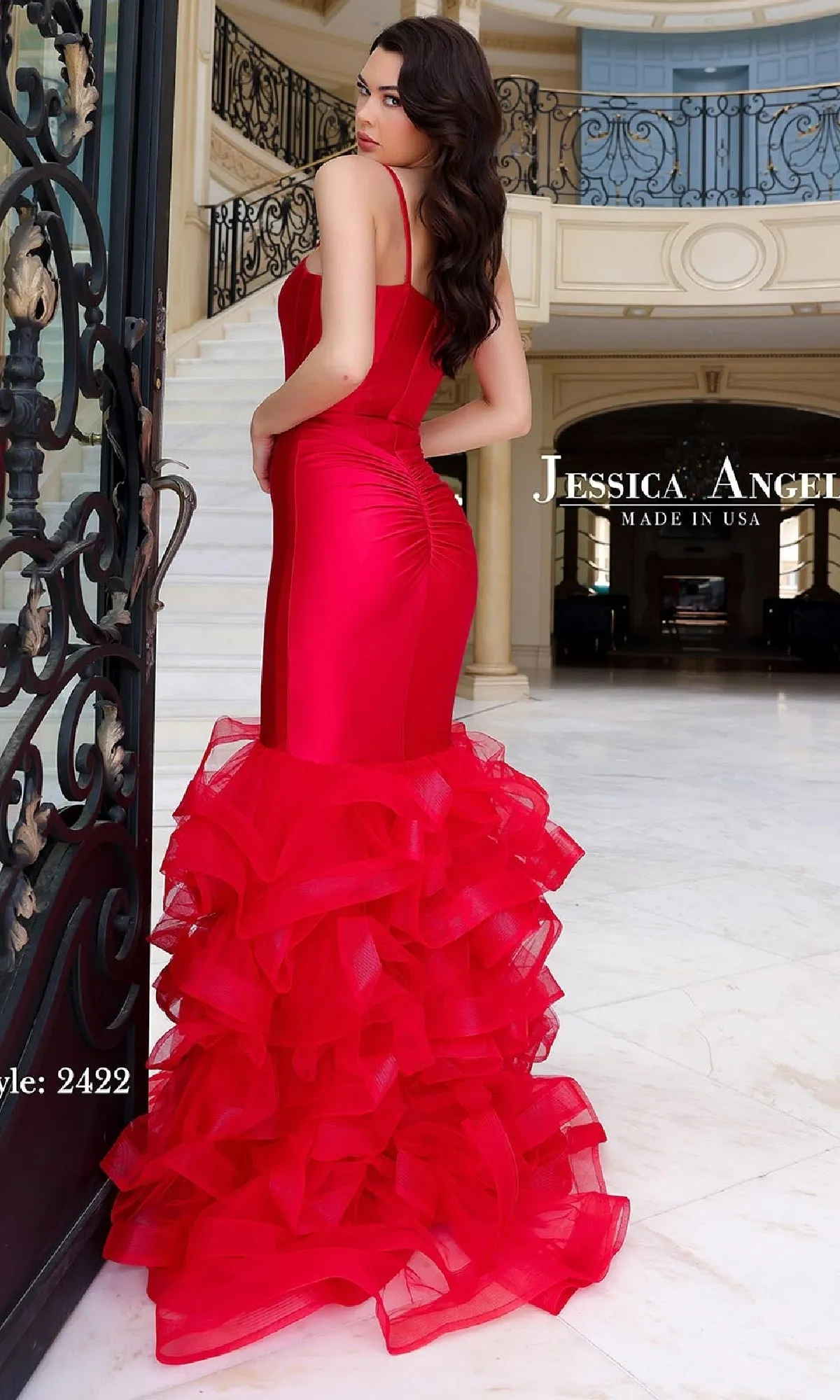 Long Ruffle Mermaid Prom Dress: Jessica Angel 2422 sold by PromGirl product image thumbnail 2