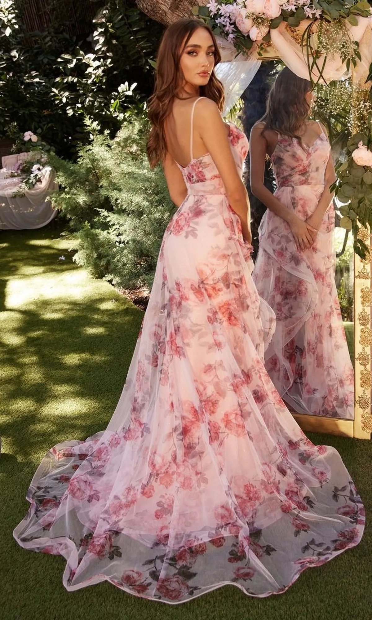Floral Print Prom Dress CLA1290 by Andrea and Leo sold by PromGirl product image thumbnail 2