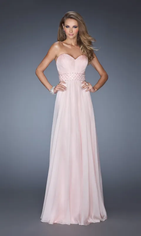 A-Line La Femme Pleated Chiffon Prom Dress 20140 sold by PromGirl