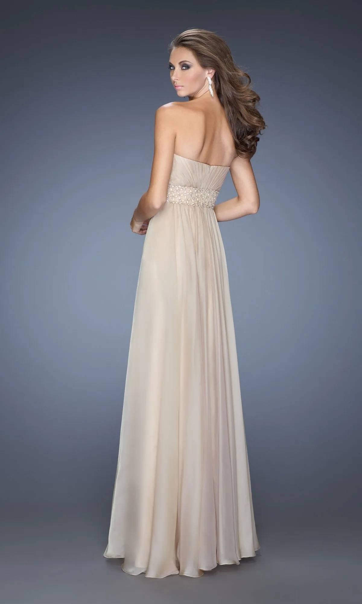 A-Line La Femme Pleated Chiffon Prom Dress 20140 sold by PromGirl product image thumbnail 2