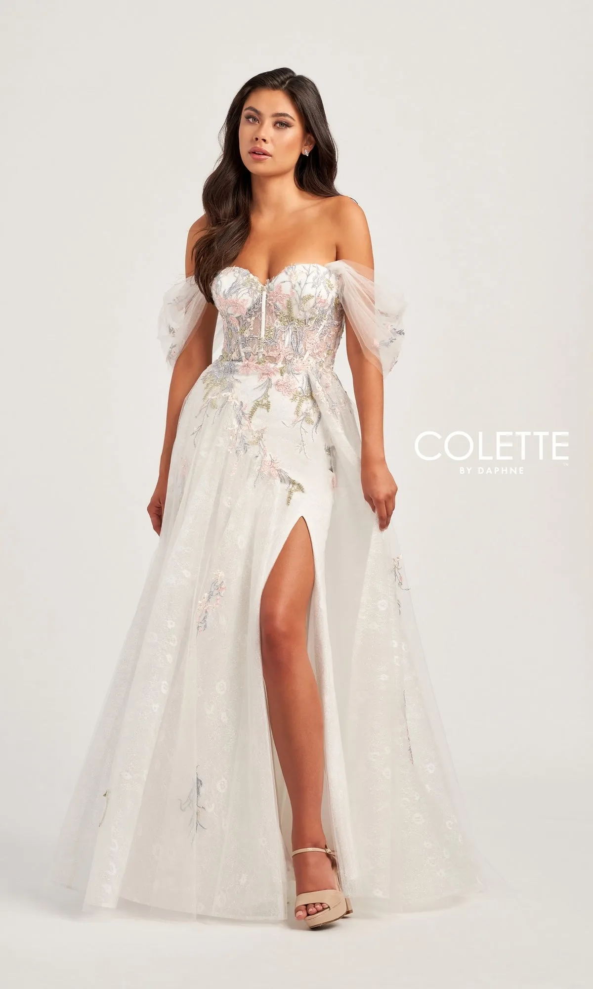 Colette Off-the-Shoulder Lace Prom Dress CL5169 sold by PromGirl