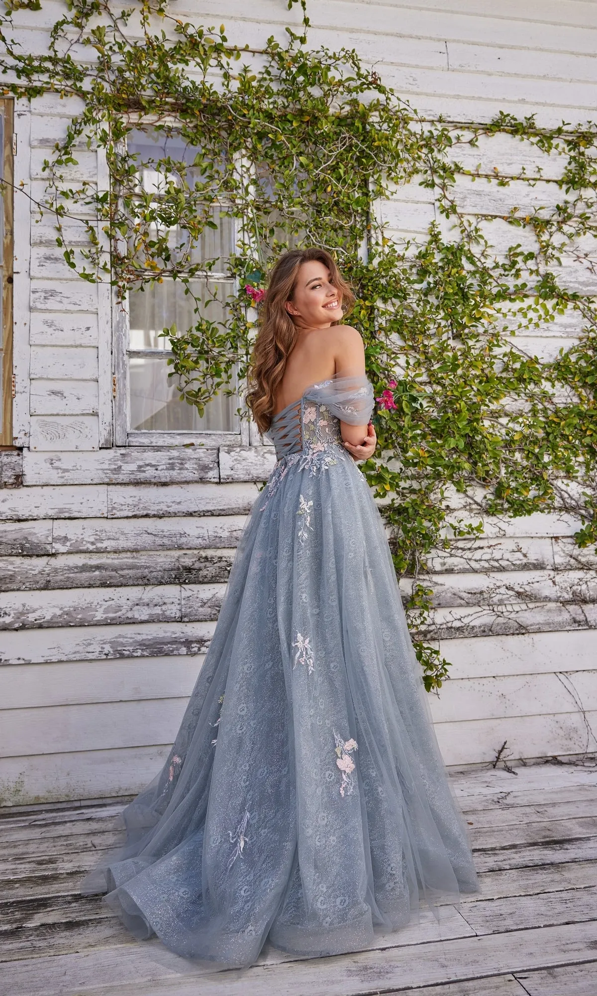 Colette Off-the-Shoulder Lace Prom Dress CL5169 sold by PromGirl product image thumbnail 2