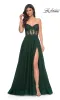 La Femme Sheer-Waist Long A-Line Prom Dress 32313 sold by PromGirl