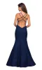 Backless Lace Mermaid Prom Dress: La Femme 27560 sold by PromGirl