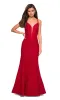 Backless Lace Mermaid Prom Dress: La Femme 27560 sold by PromGirl