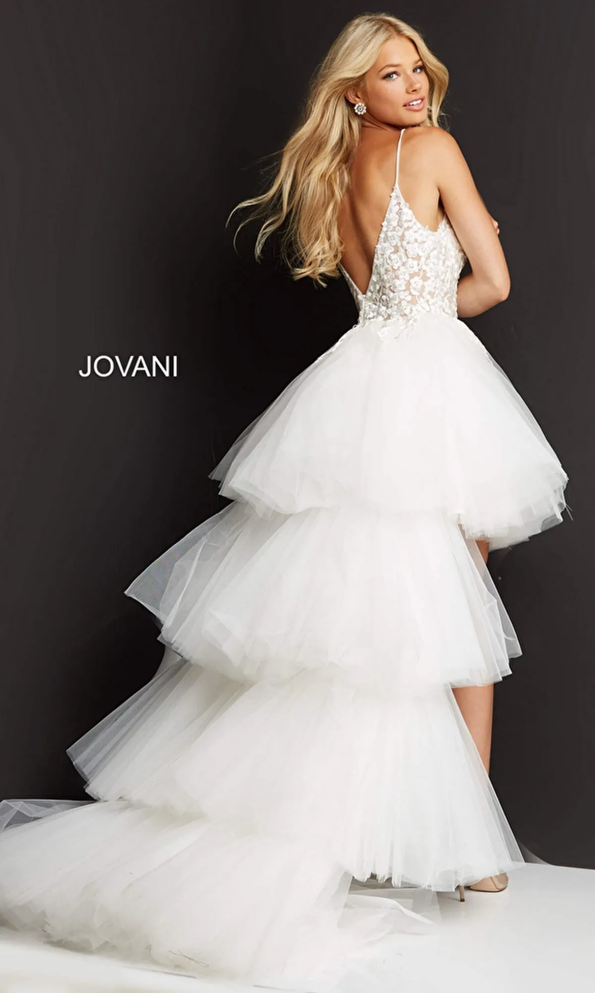 Jovani Ruffled High-Low Prom Dress 07263 sold by PromGirl product image thumbnail 4