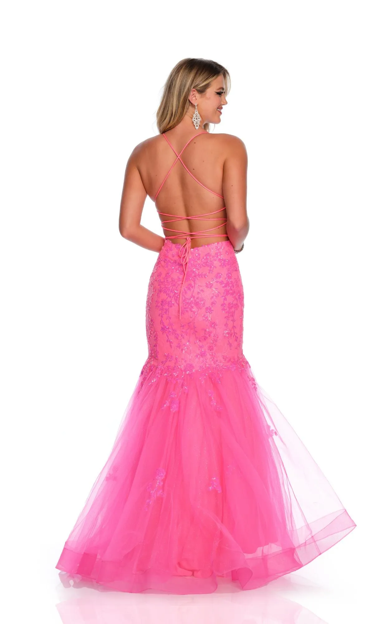 Dave and Johnny Hot Pink Long Prom Dress 11197 sold by PromGirl product image thumbnail 2