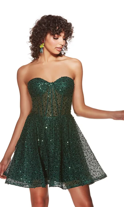 Alyce Strapless Short Sequin Hoco Dress 3776 sold by PromGirl