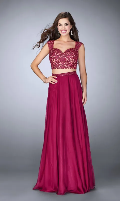 A-Line Two-Piece Long Prom Dress 24564 sold by PromGirl