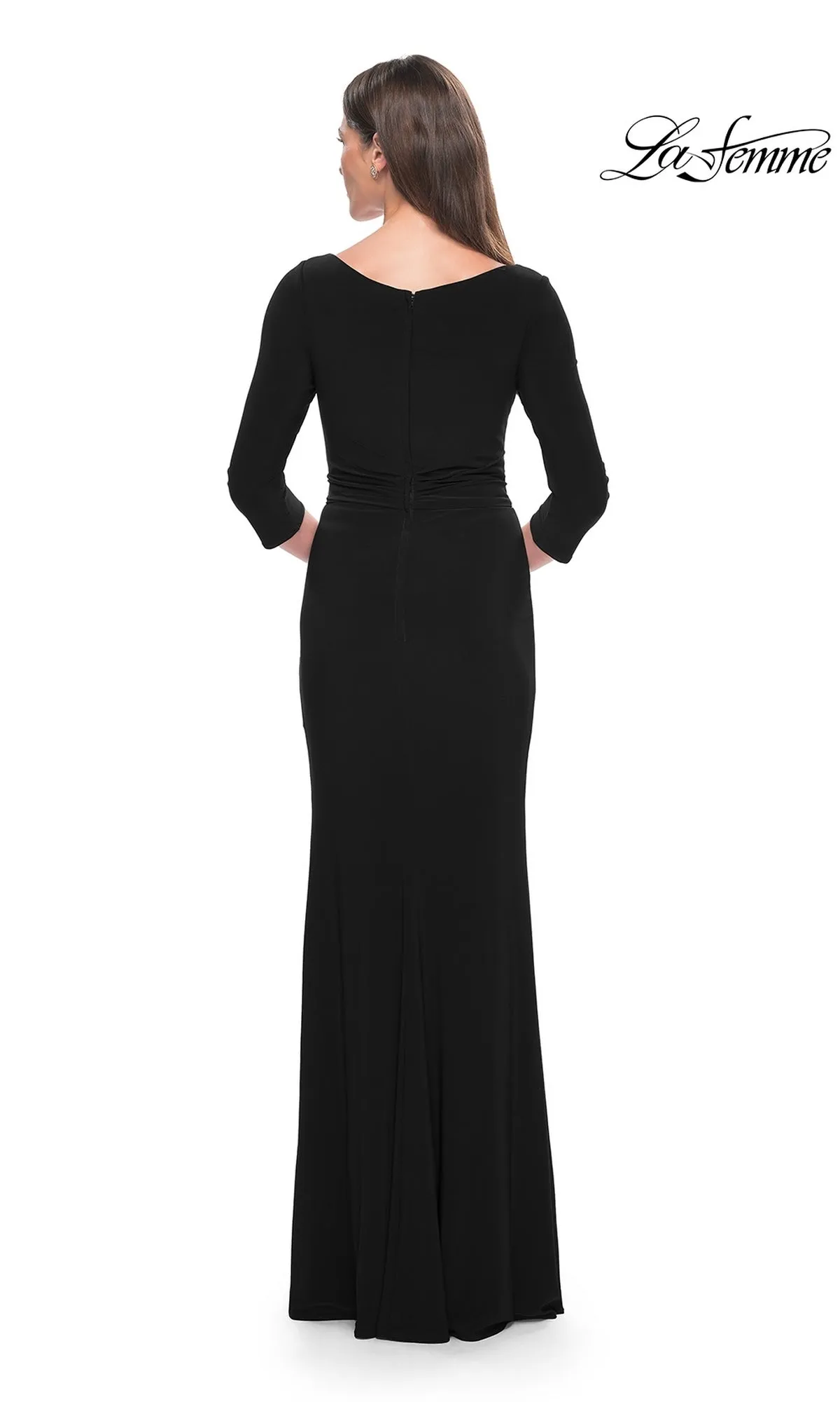 La Femme Sleeved Simple Jersey Formal Dress 30967 sold by PromGirl product image thumbnail 2