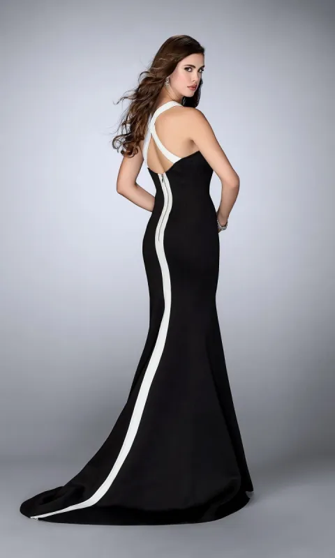 Long Black and White Prom Dress 24449 sold by PromGirl