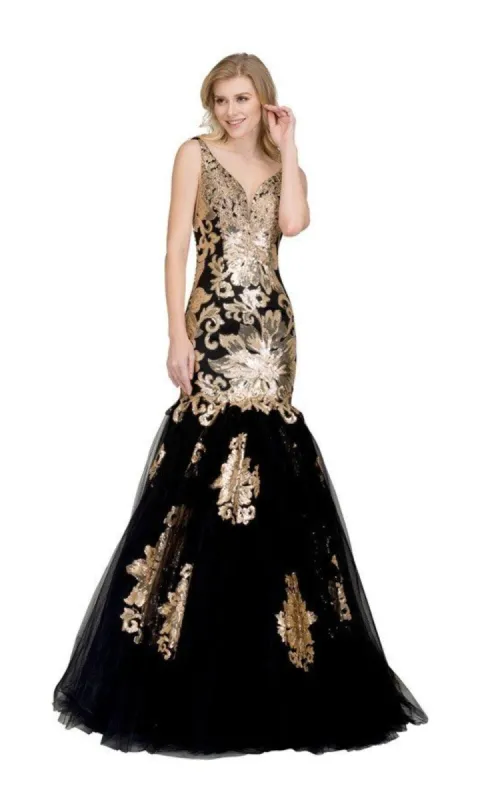 Long Sequin Mermaid Prom Dress: Chicas DR7009 sold by PromGirl