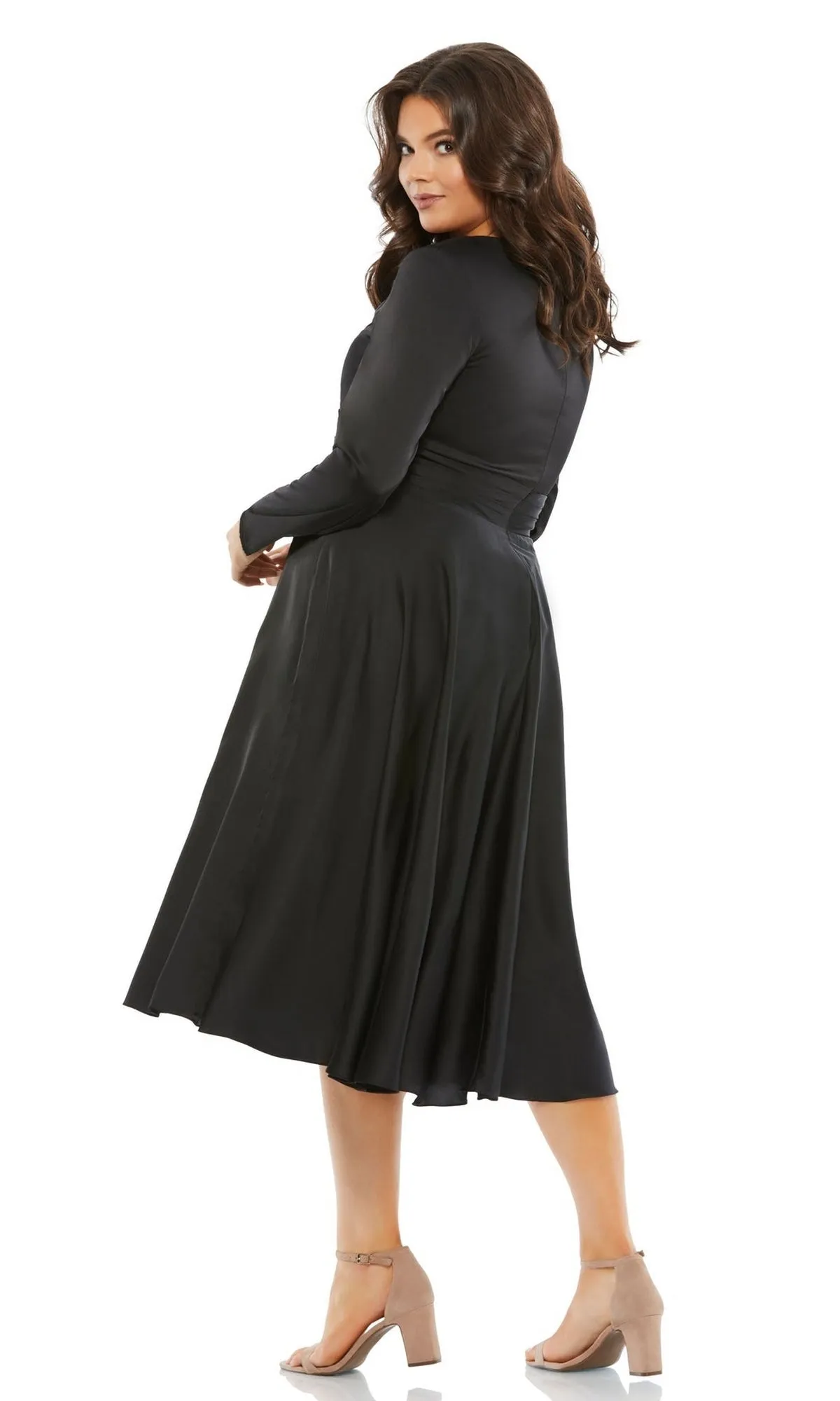 Plus-Size Black Knee-Length Party Dress 67907 sold by PromGirl product image thumbnail 2
