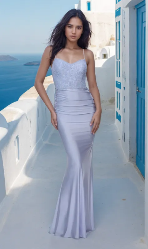 La Femme Lace-Bodice Long Prom Dress 28558 sold by PromGirl