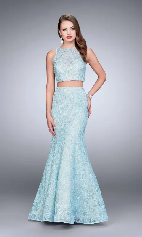 Two-Piece Lace Mermaid Prom Dress 24269 sold by PromGirl