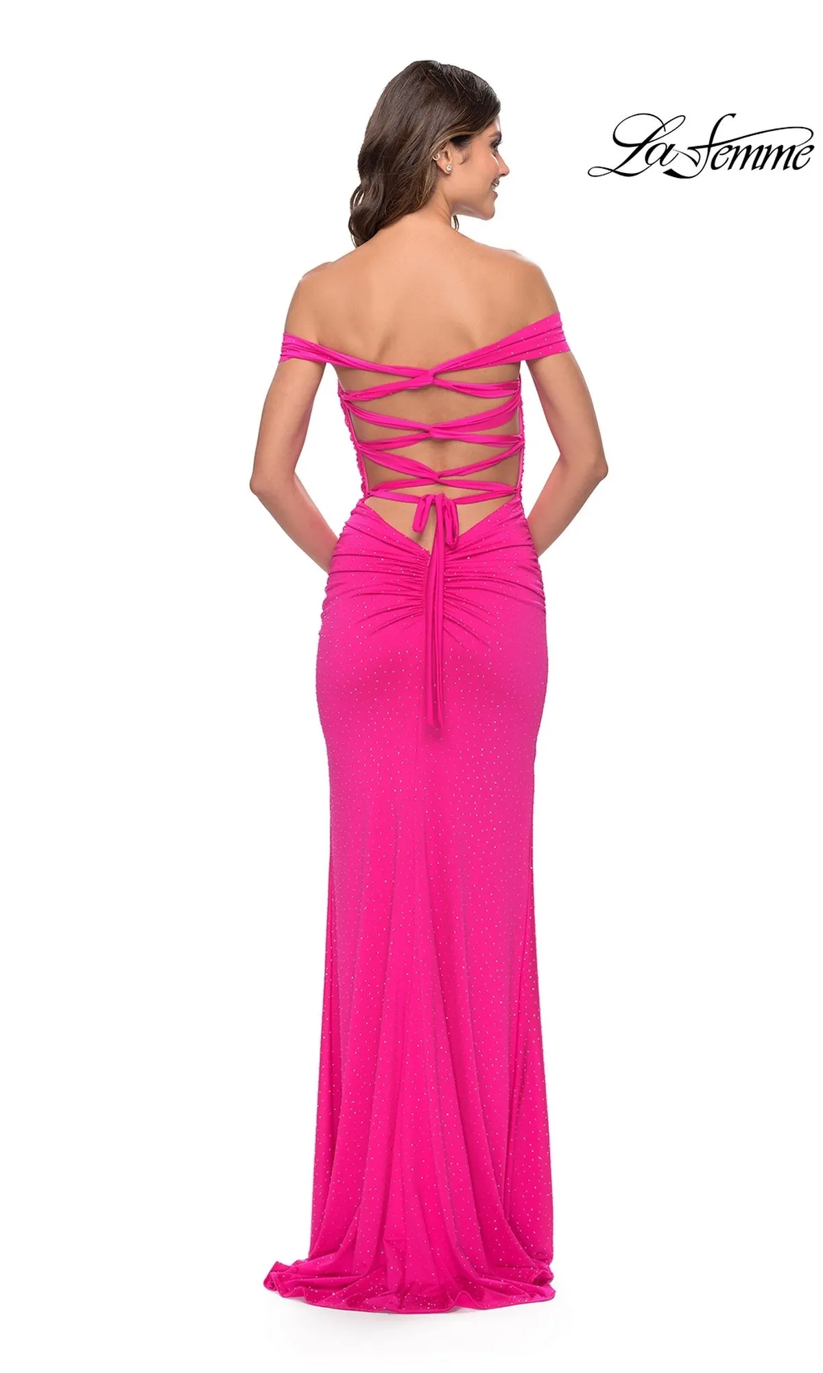 La Femme Off-Shoulder Long Beaded Prom Dress 31276 sold by PromGirl product image thumbnail 2