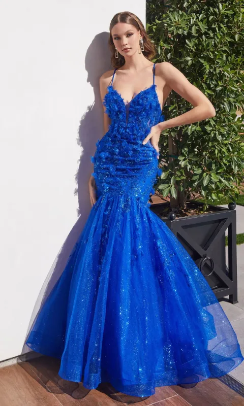 Lace-Up Long Mermaid Shimmer Prom Dress CM328 made by PromGirl