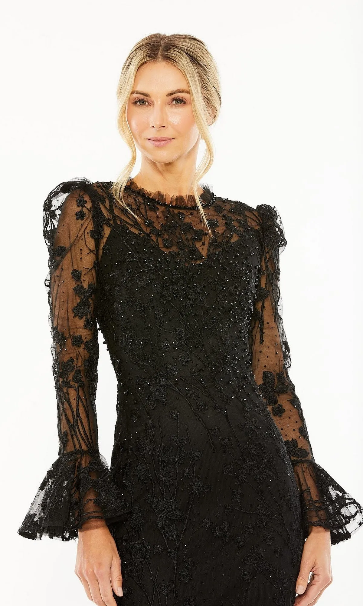 Long Sleeve Wedding Guest Dress: Mac Duggal 20431 sold by PromGirl product image thumbnail 4