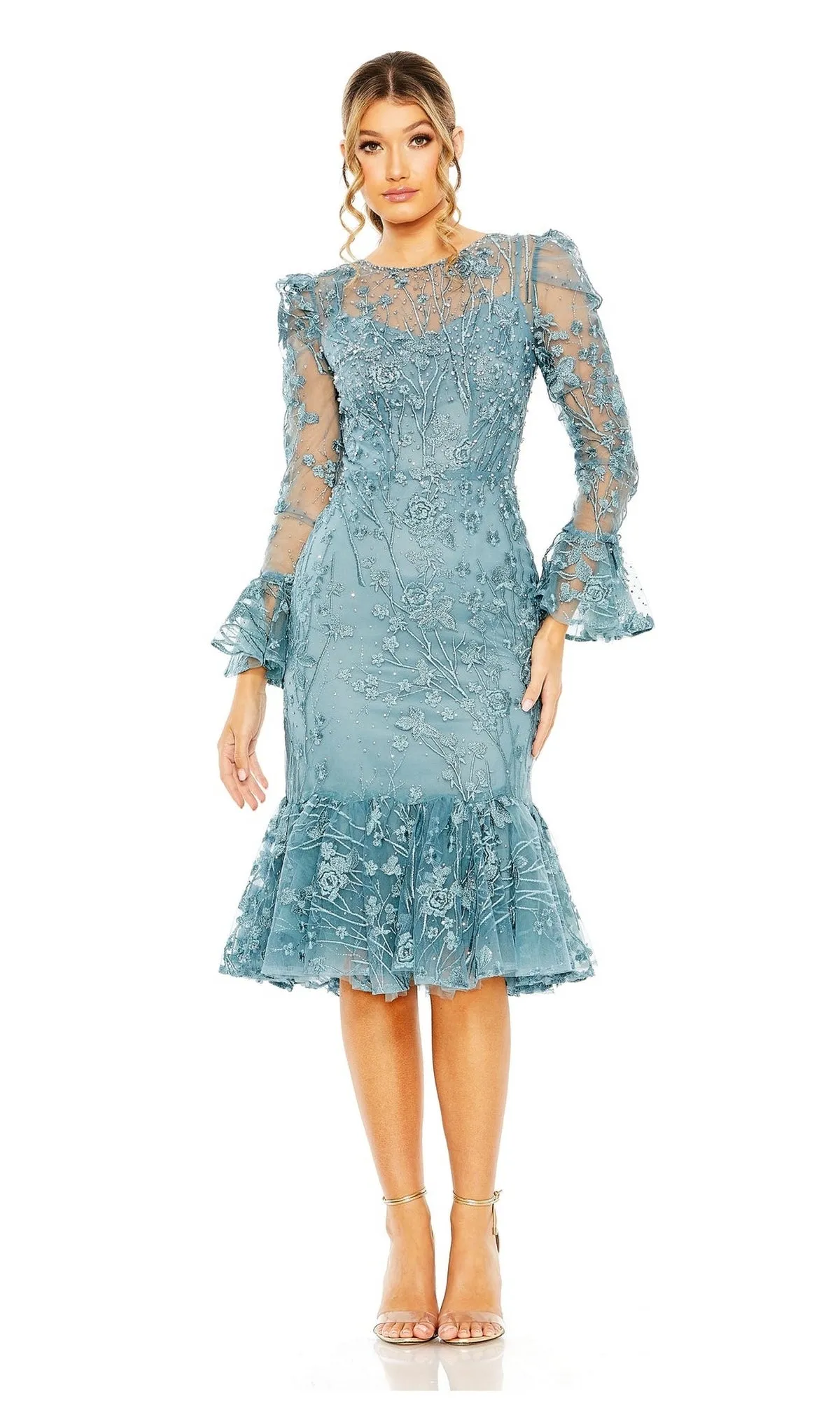 Long Sleeve Wedding Guest Dress: Mac Duggal 20431 sold by PromGirl product image thumbnail 3