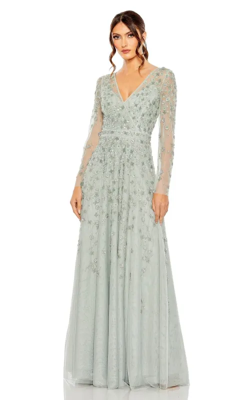 Beaded A-Line Long Formal Dress: Mac Duggal 9131 sold by PromGirl