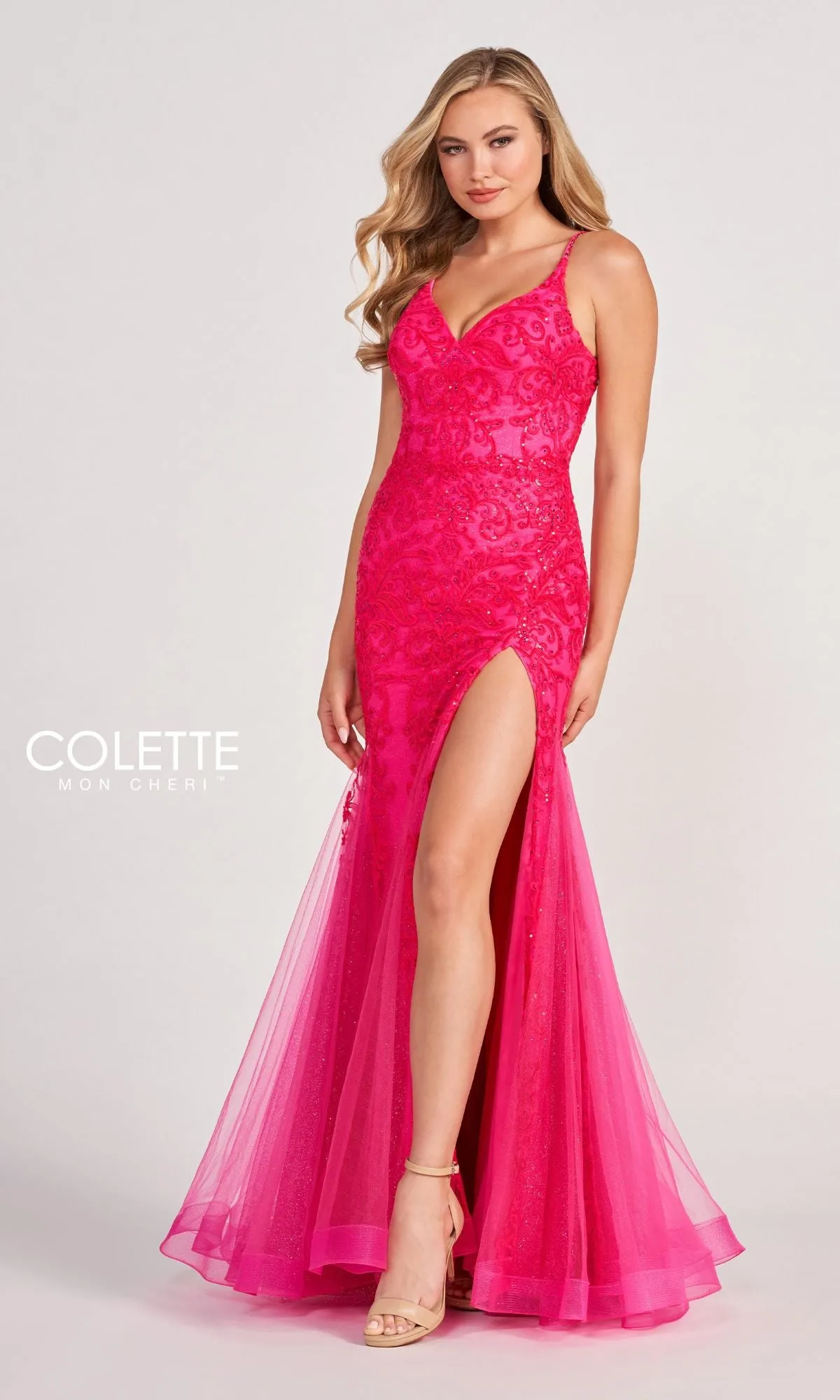 Colette CL2024 Sequin-Lace Cut-Out Long Prom Dress sold by PromGirl product image thumbnail 5
